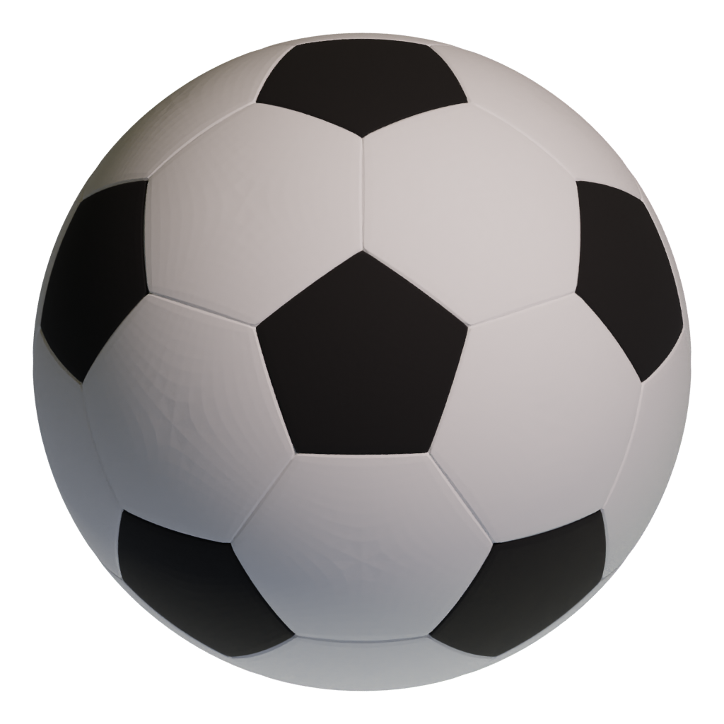Bottom view of the Low Poly Cartoon Football Ball Free 3D model