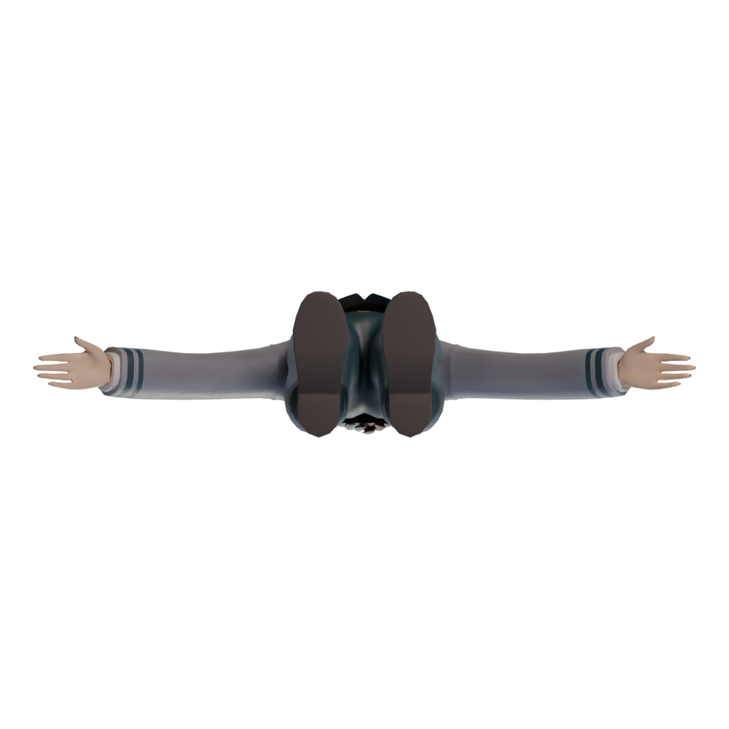 Bottom view of the Shoto Todoroki My Hero Academia 3D model