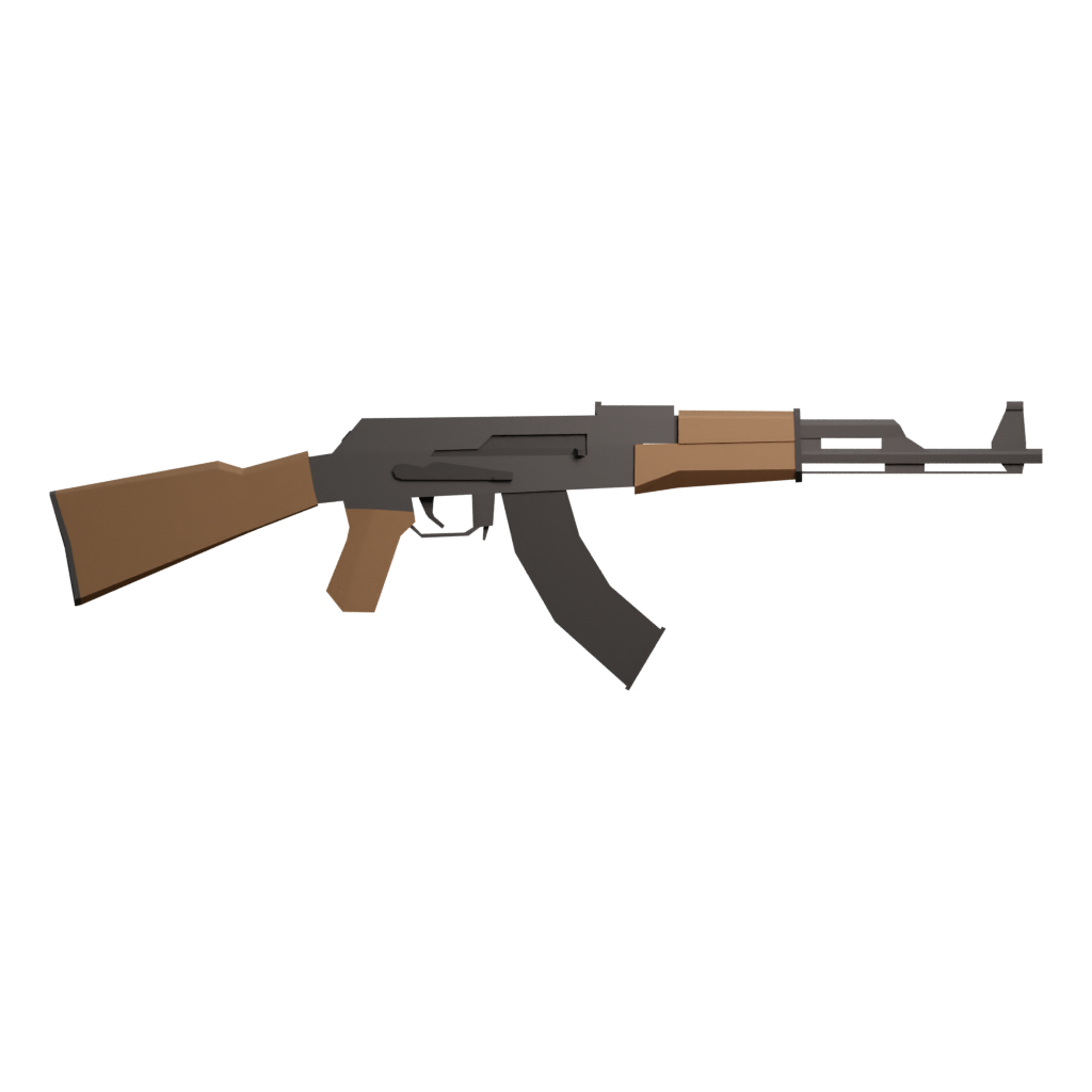 Front view of the AK 47 3D model