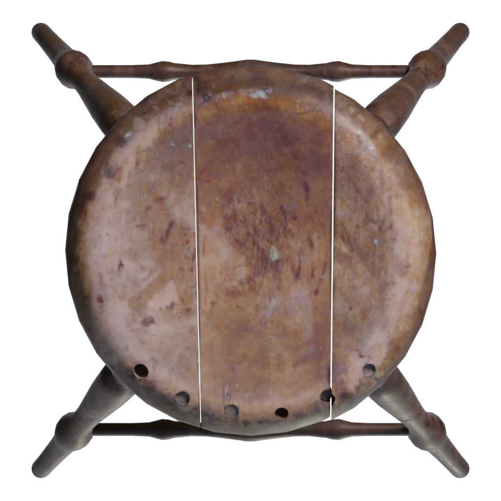 Top view of the Wooden Stool 3D model