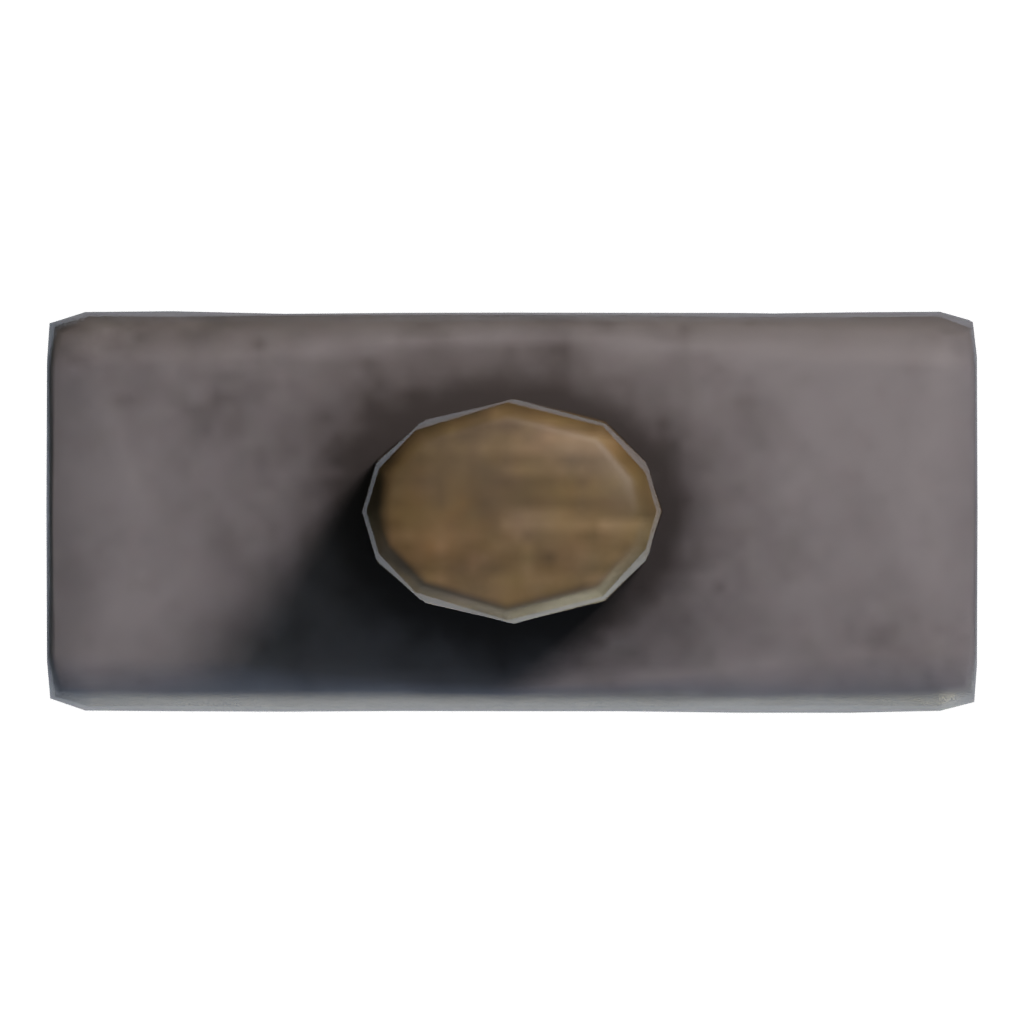 Bottom view of the Old Hammer 3D model