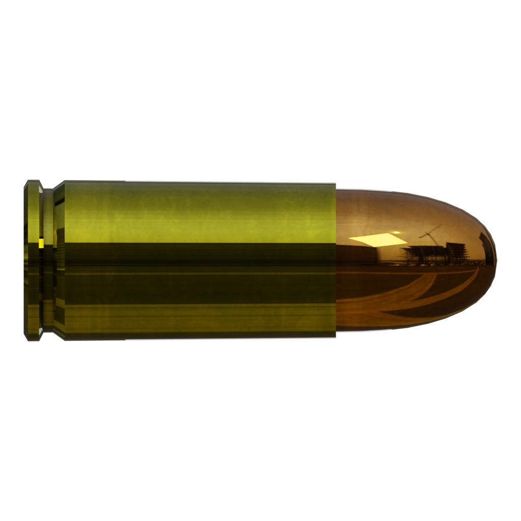 Front view of the 9X19 Luger Ammo 3D model