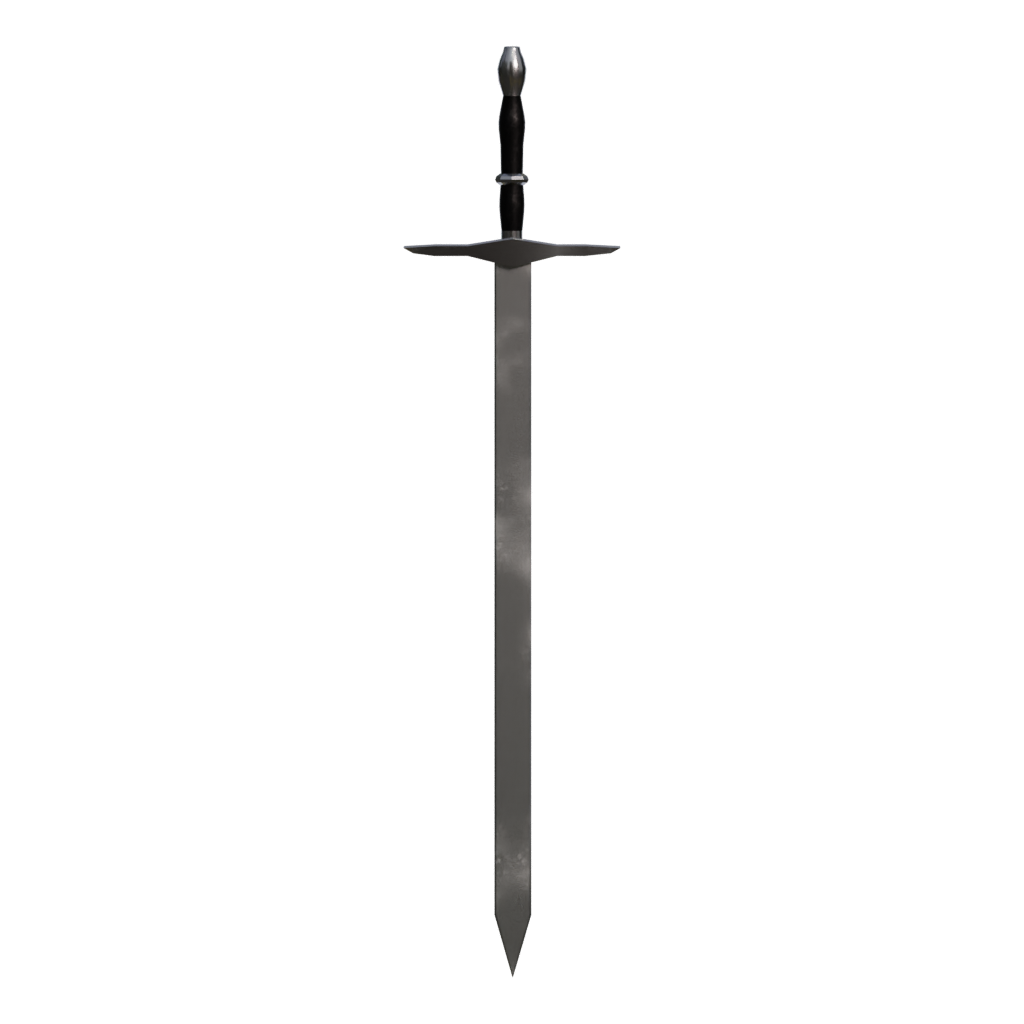 Back view of the Low Poly Medieval Sword 3D model