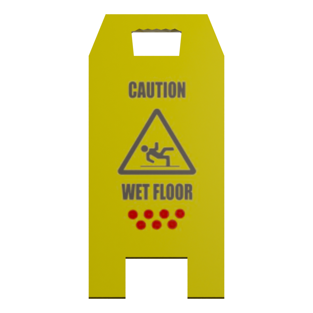 Front view of the Wet Floor Sign 3D model