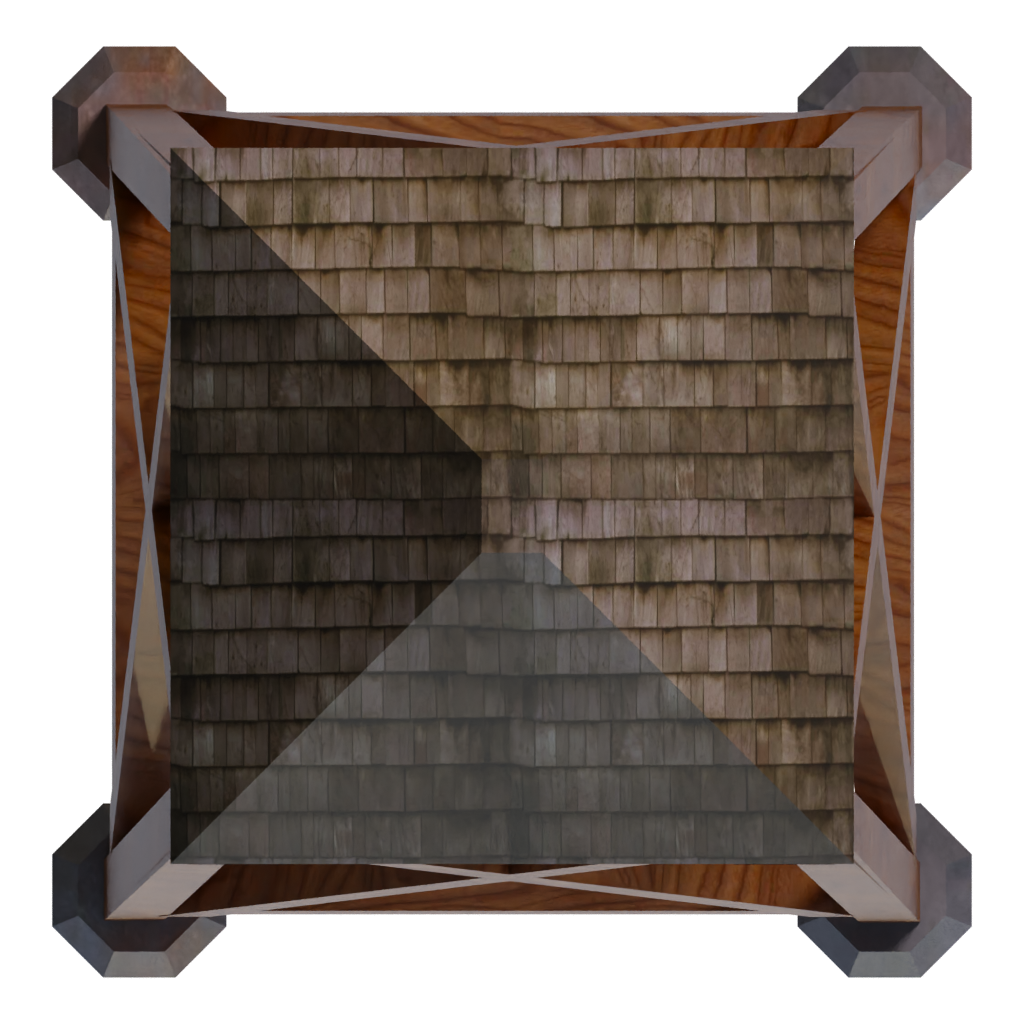 Top view of the Wooden Watchtower 3D model