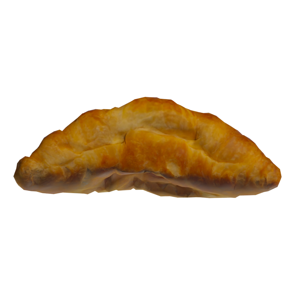 Bottom view of the Croissant 3D model