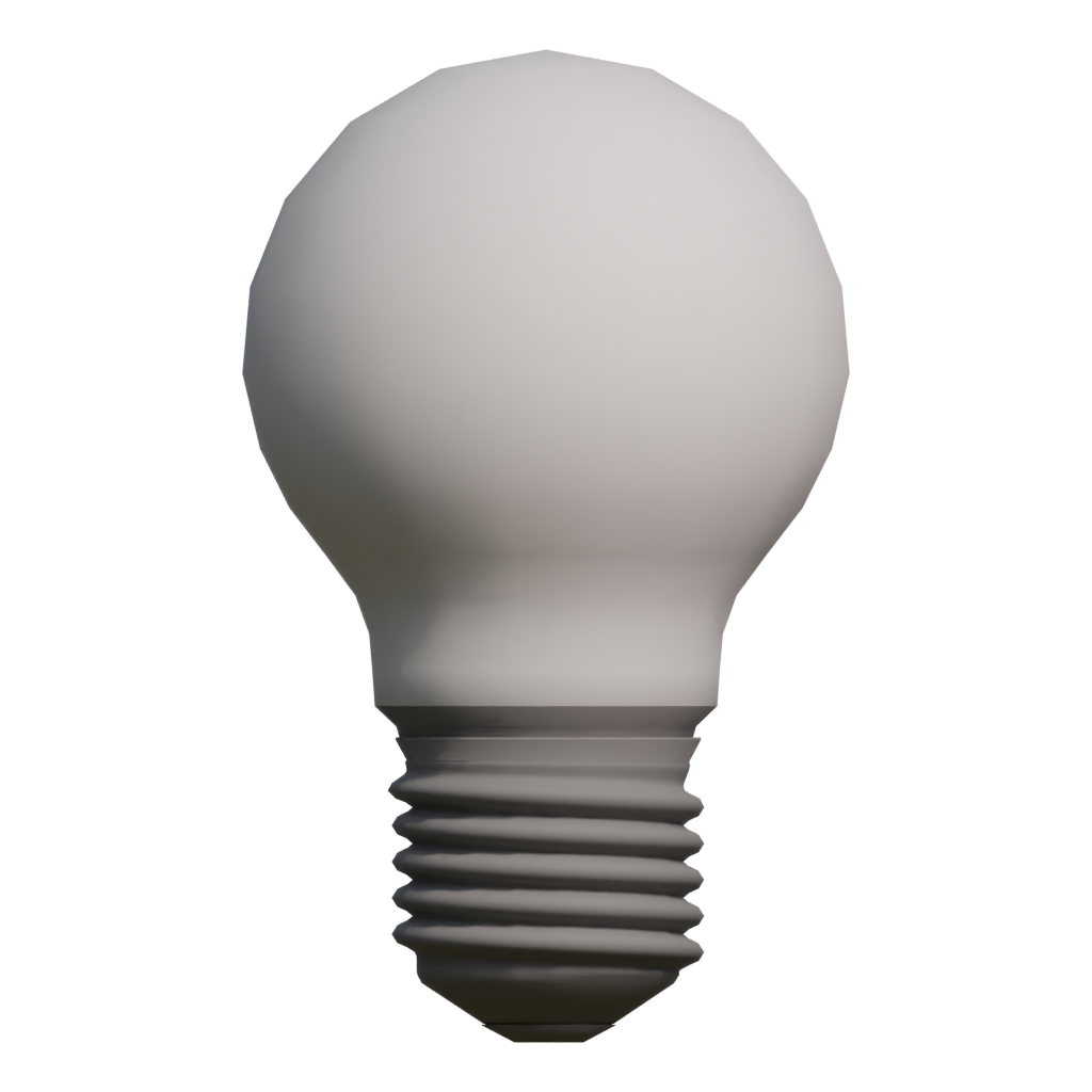 Front view of the Light Bulb 3D model