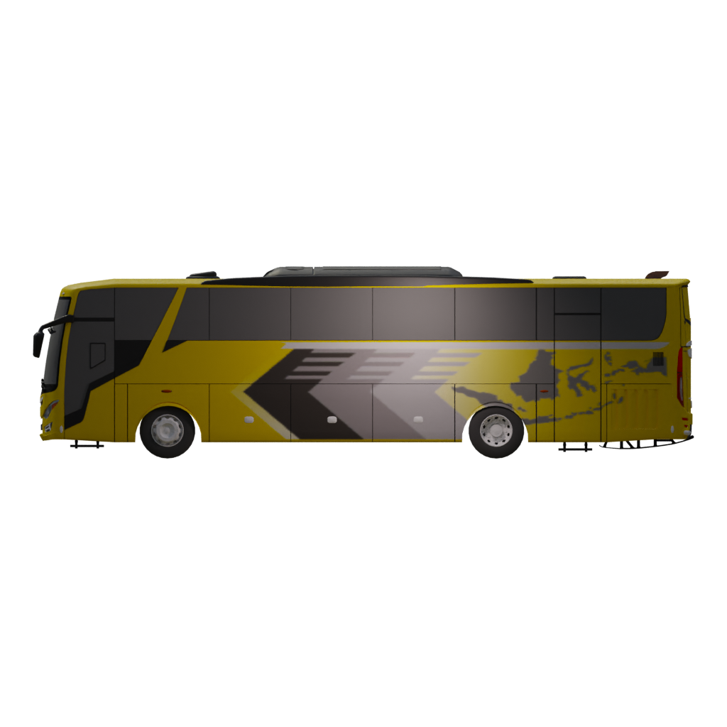 Left view of the Indonesian Bus Ecoline Rahayu Sentosa 3D model