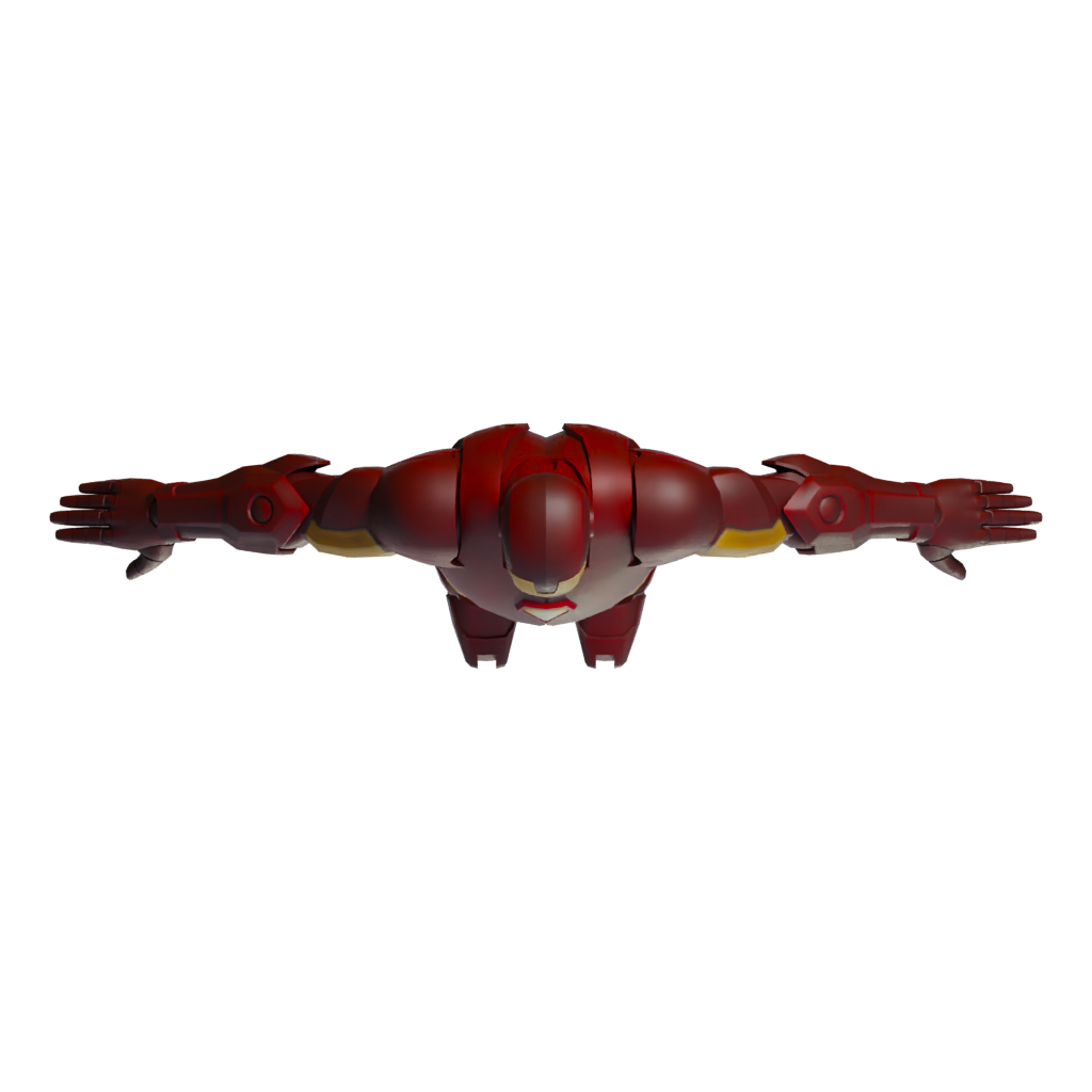 Top view of the Iron Man 3D model