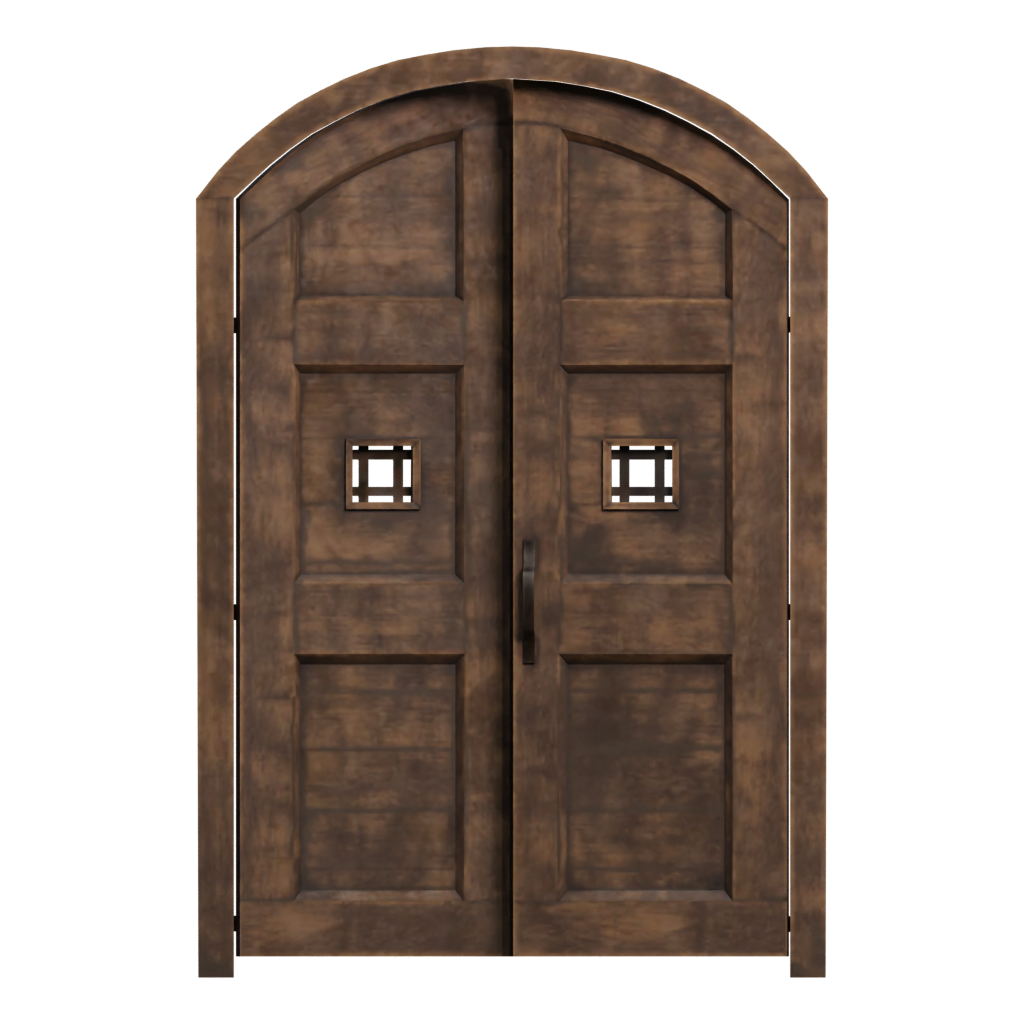 Back view of the Large Castle Door 3D model