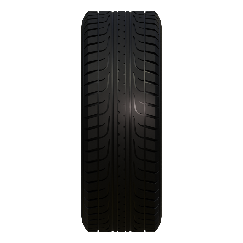 Front view of the Car Tire 3D model