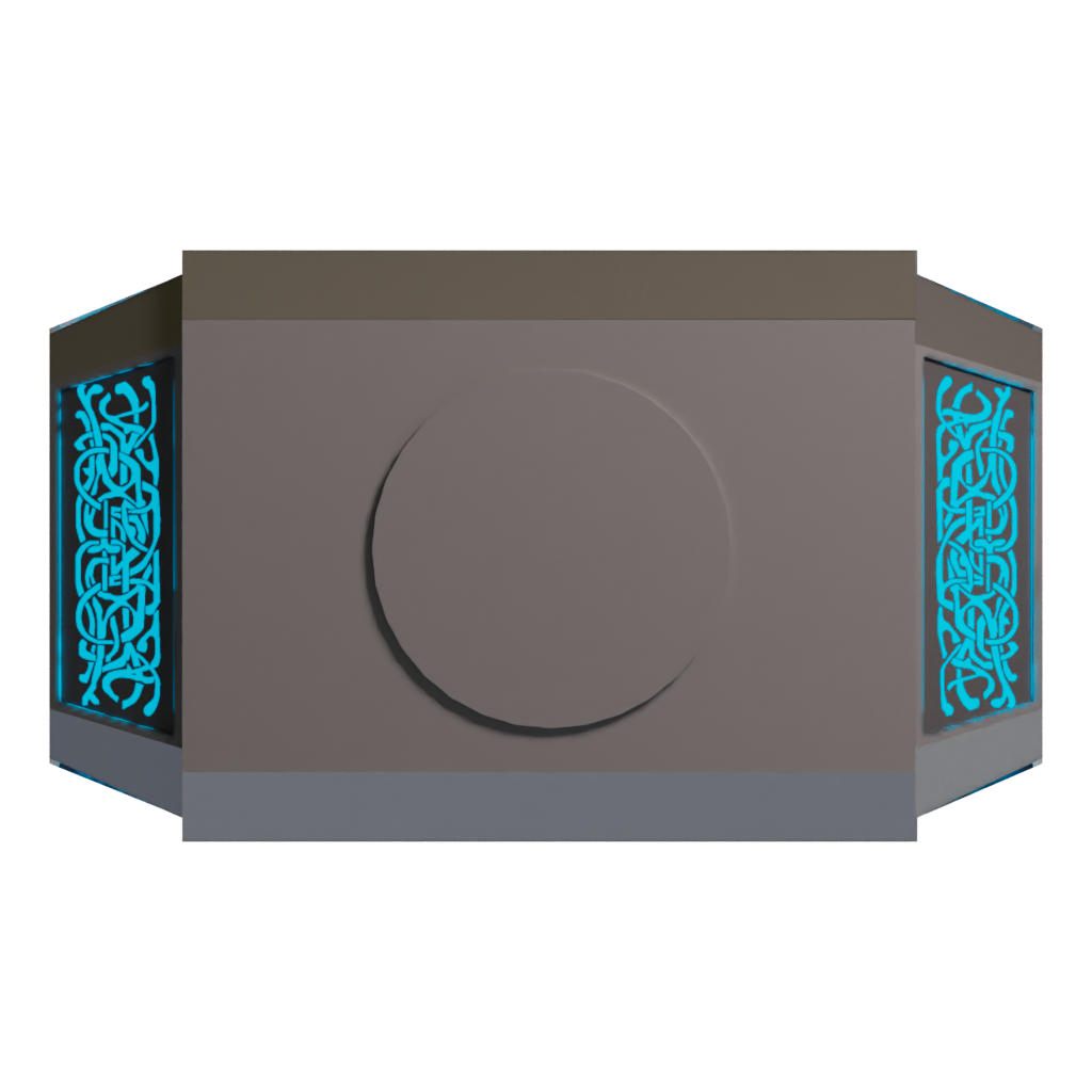 Top view of the Mjolnir 3D model