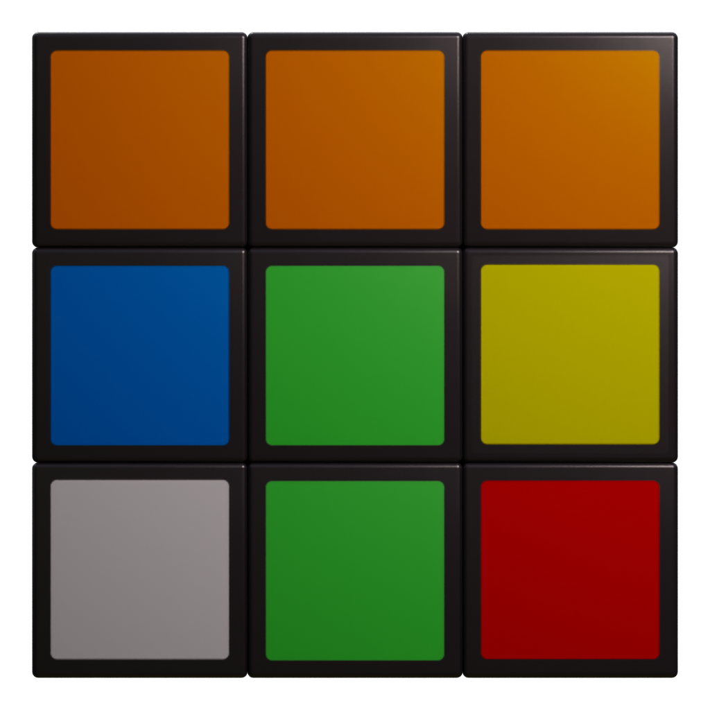 Right view of the Rubiks Cube 3D model
