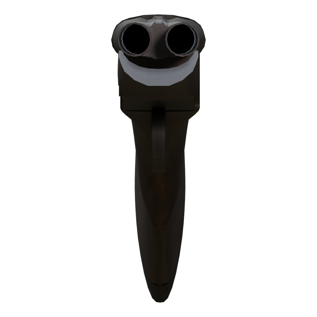 Right view of the Double Barrel Shotgun 3D model