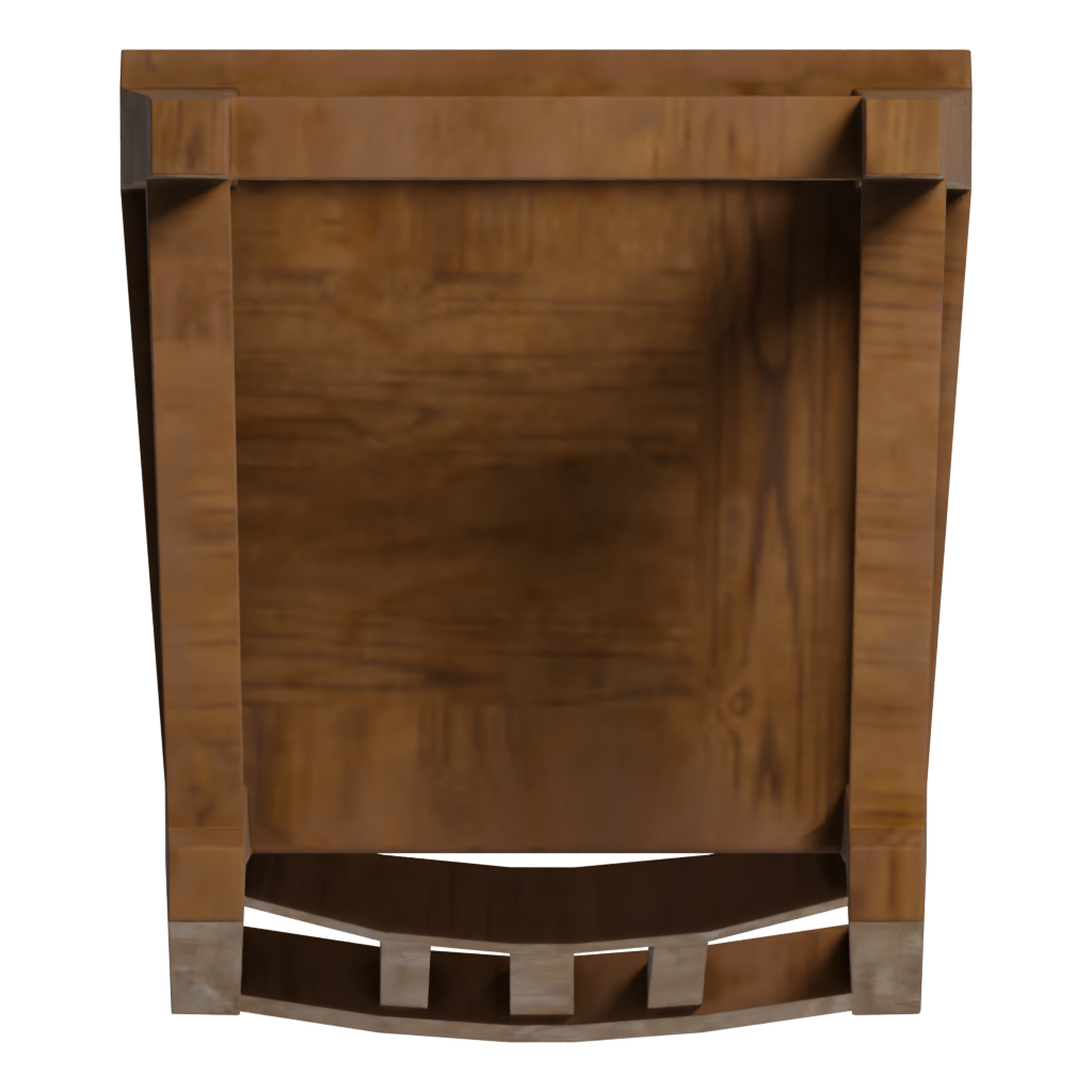 Bottom view of the Wooden Chair 3D model