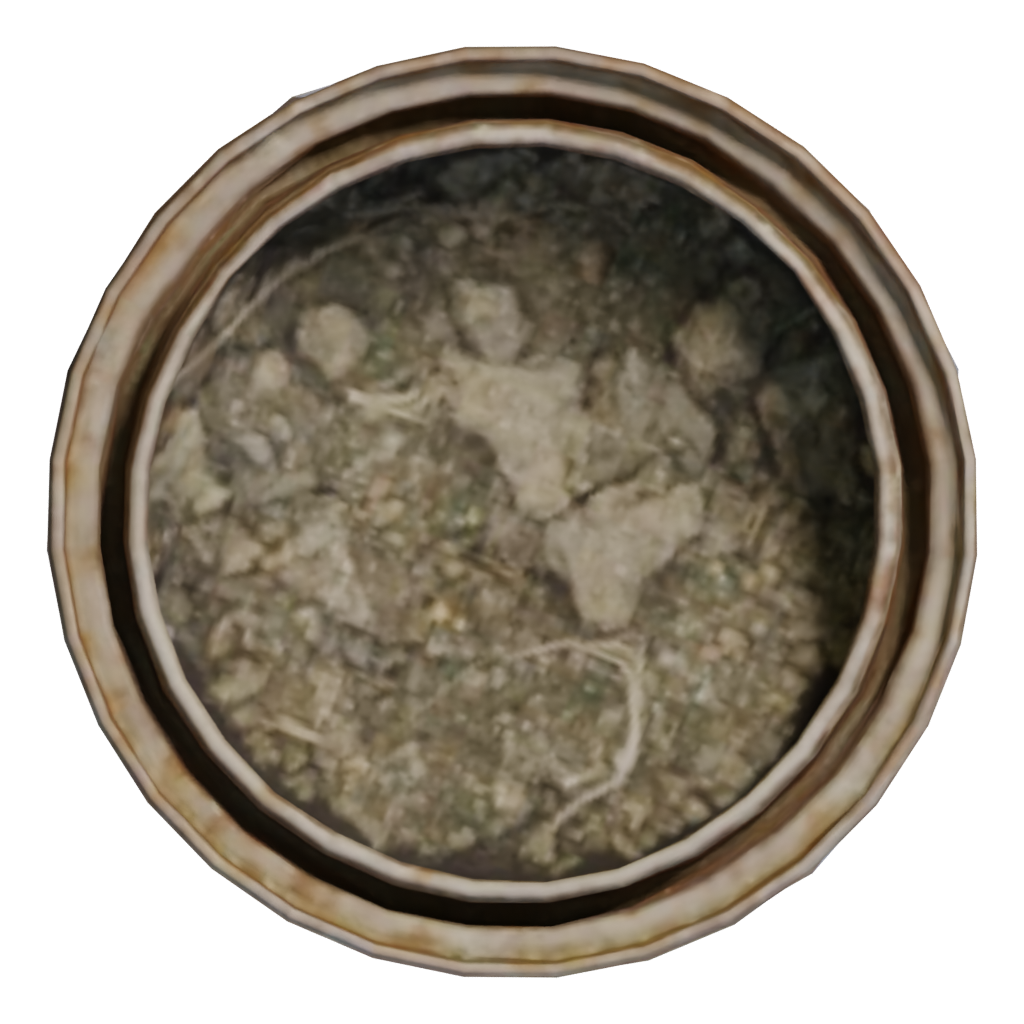 Top view of the Can Rusted 3D model