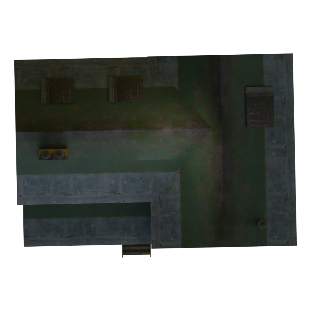 Top view of the Old Abandoned Cottage 3D model