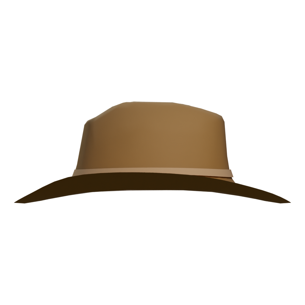 Right view of the Low Poly Cartoon Cowboy Hat 3D model