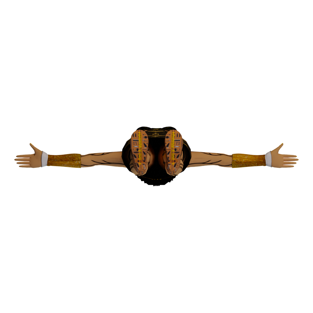 Bottom view of the Egyptian Girl 3D model
