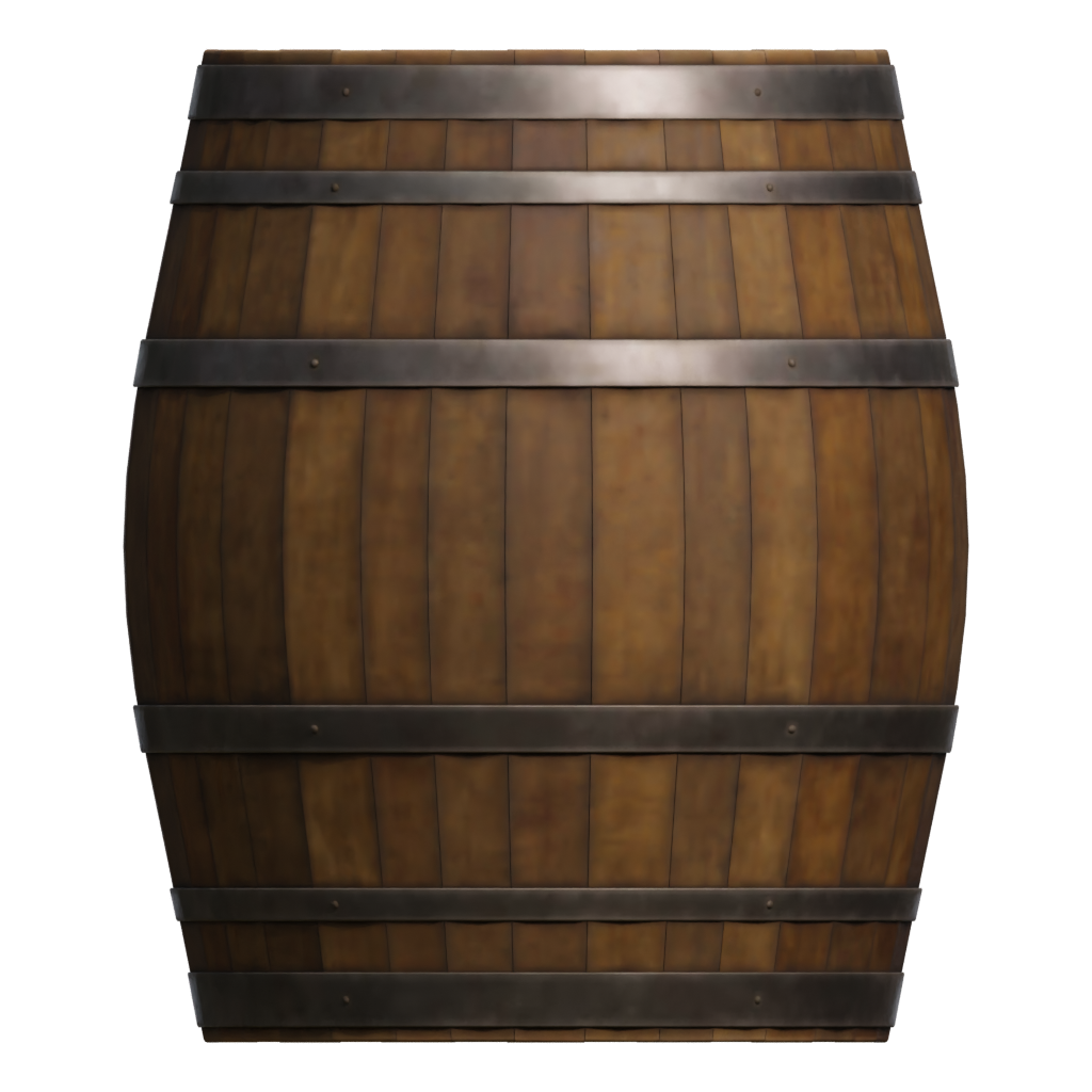 Back view of the Wine Barrel 3D model