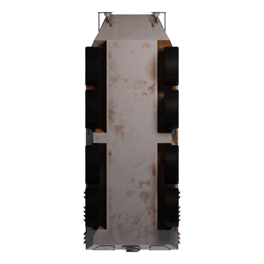 Bottom view of the Cross Country Vehicle 3D model