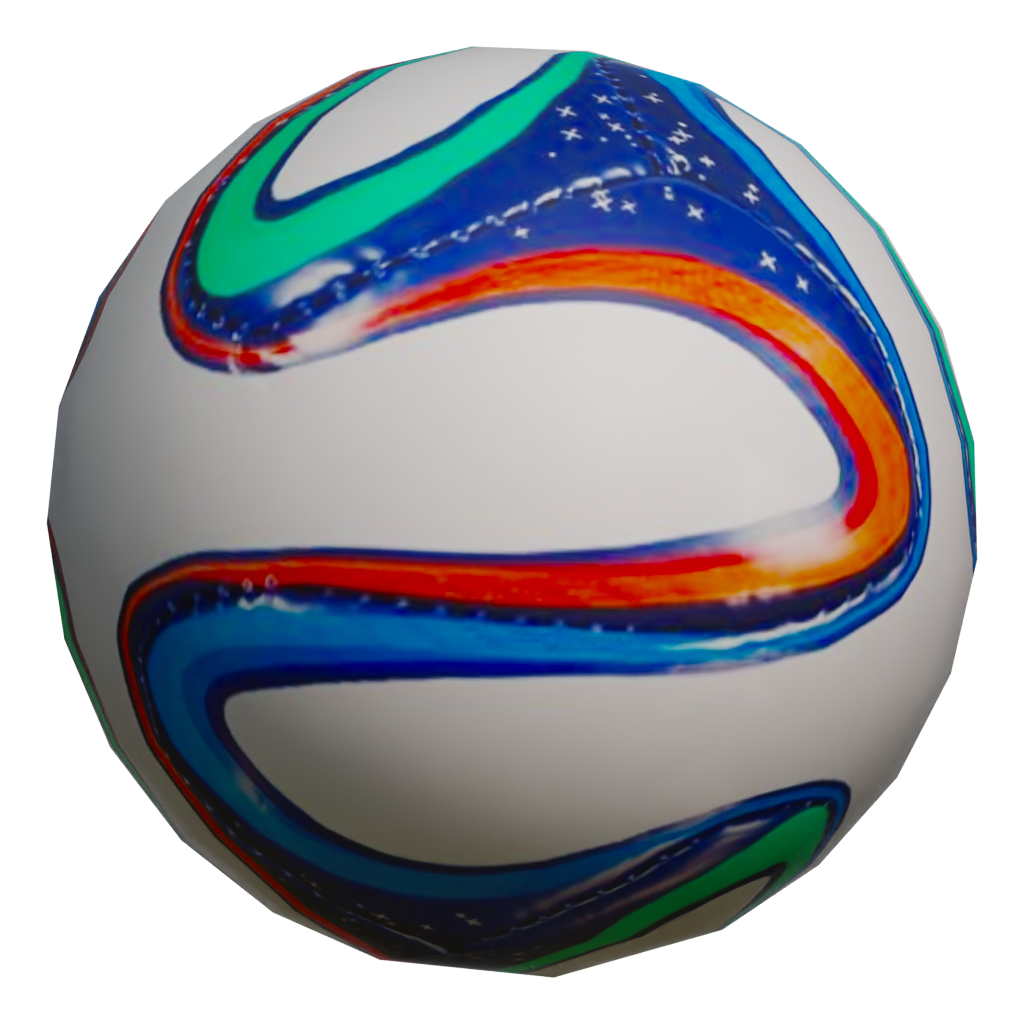 Back view of the Football Ball Brazuca 3D model