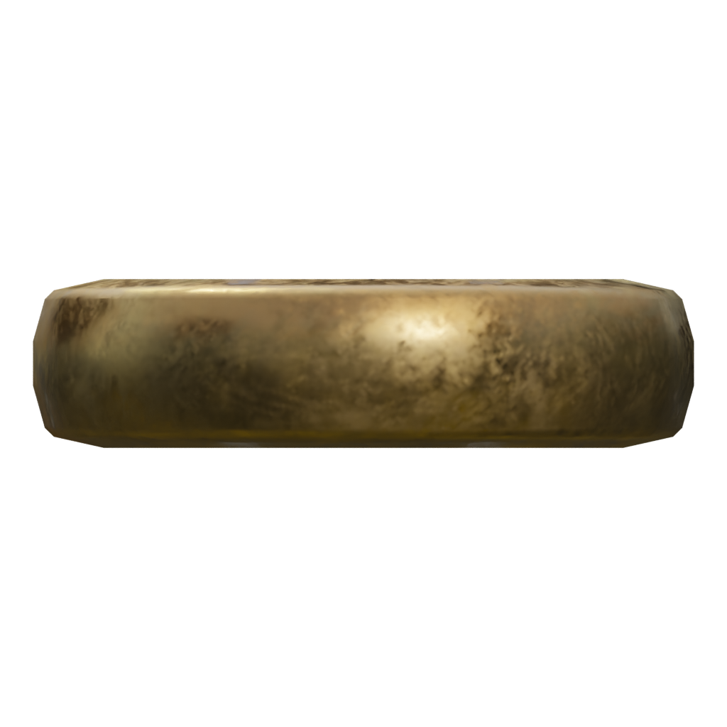 Right view of the Gold Band Ring 3D model