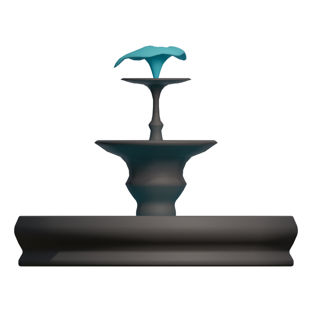 Front view of the Fountain 3D model