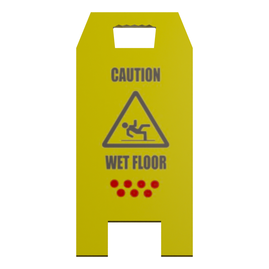 Back view of the Wet Floor Sign 3D model