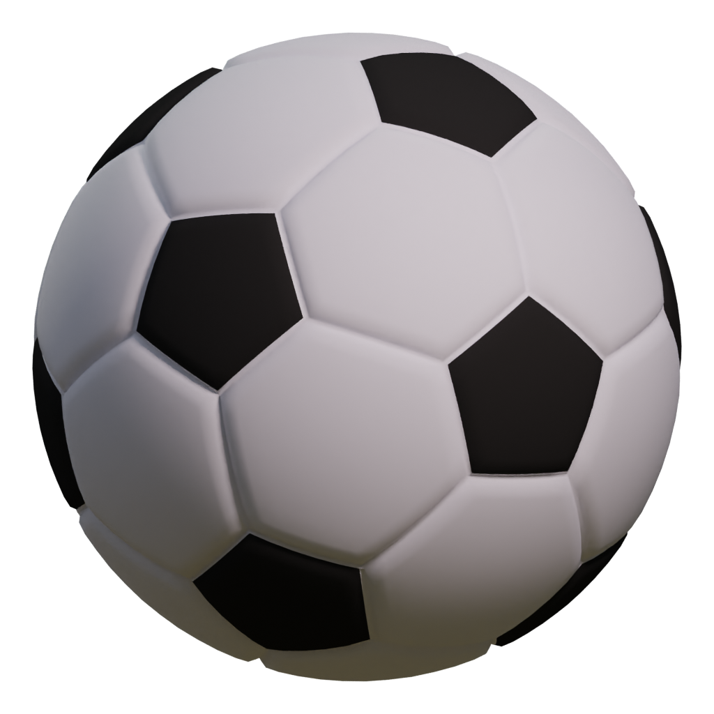 Left view of the Realistic Soccer Ball With Realistic Depth 3D model