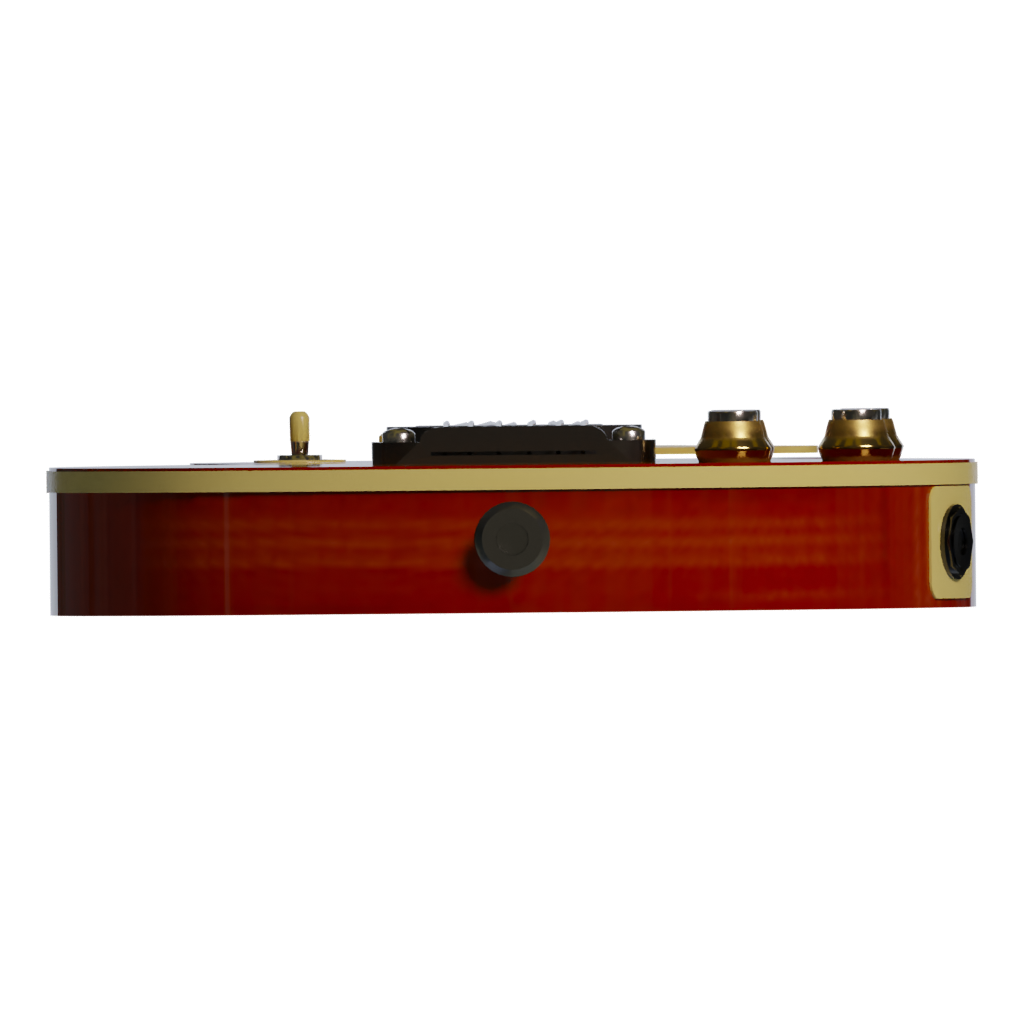 Bottom view of the Electric Guitar 3D model