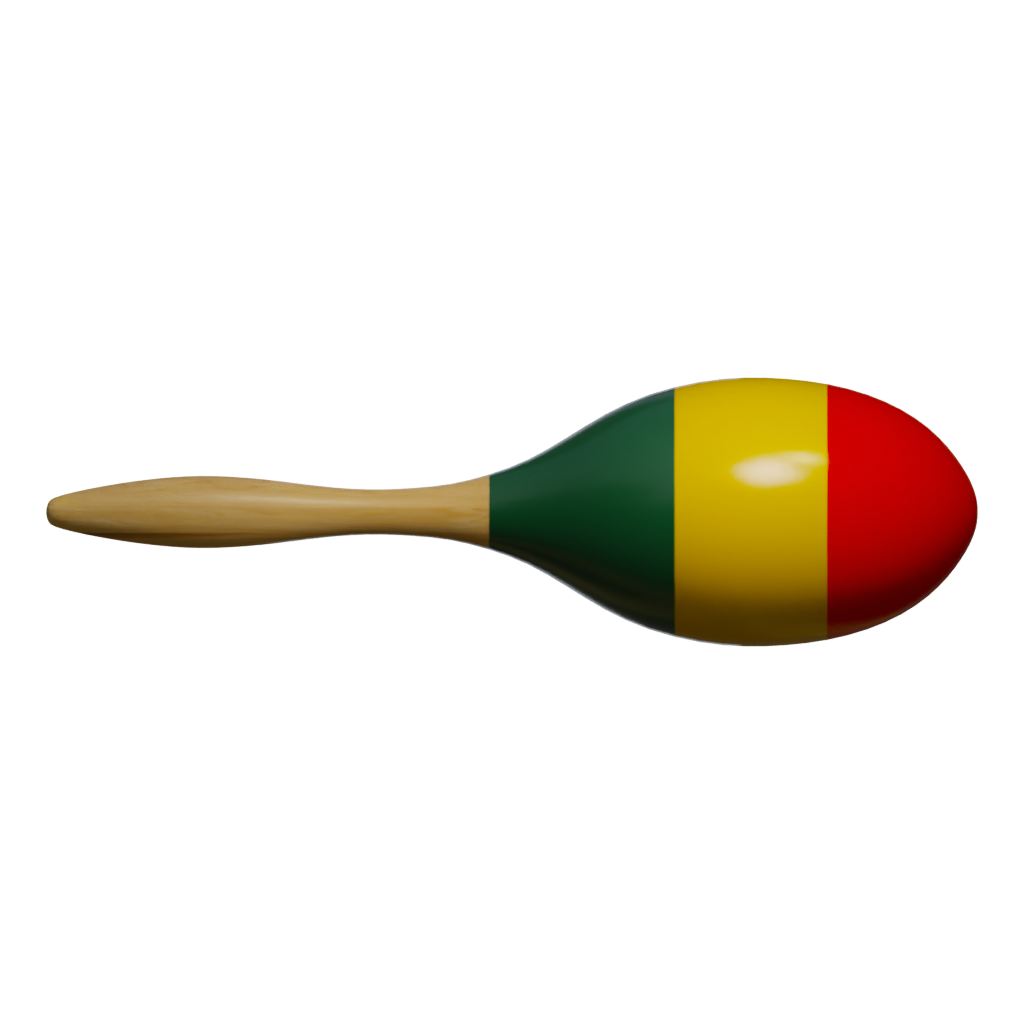 Back view of the Maracas 02 Colorful 3D model