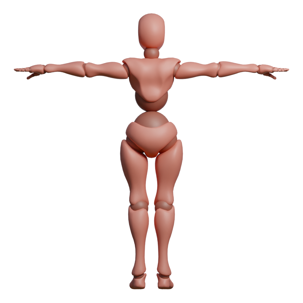 Back view of the X Bot 3D model