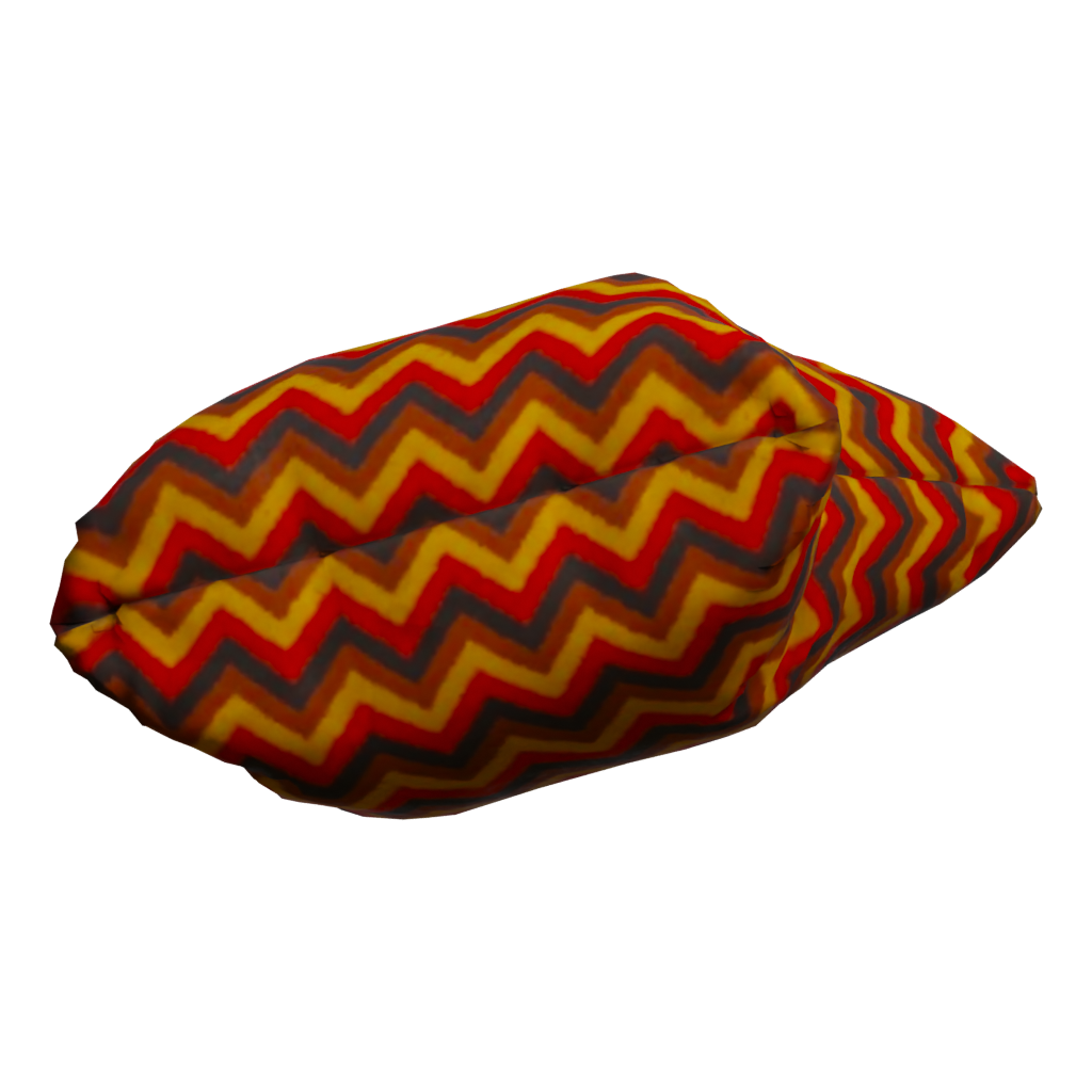 Back view of the Throw Pillows 3D model