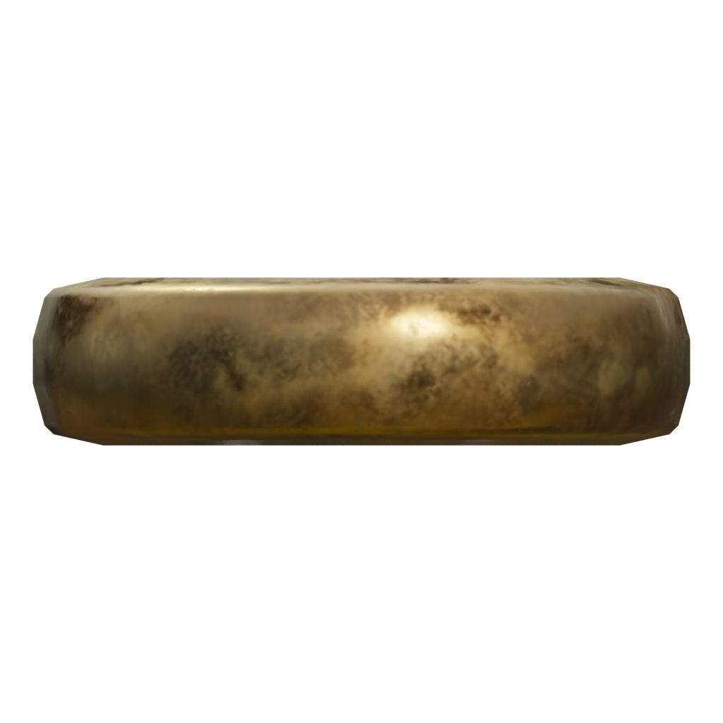 Left view of the Gold Band Ring 3D model