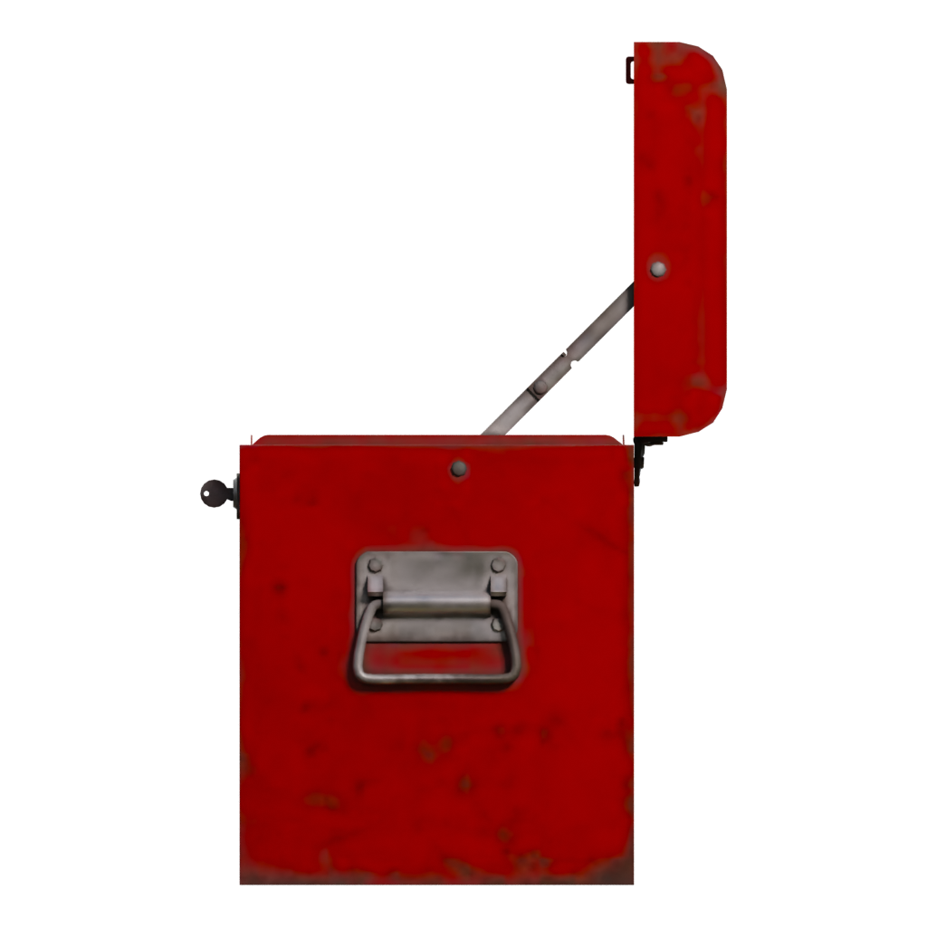 Left view of the Metal Tool Chest 3D model