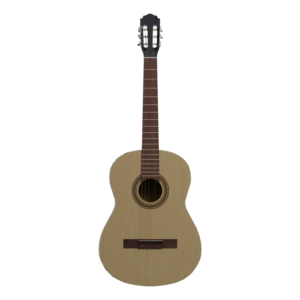 Front view of the Guitar 3D model