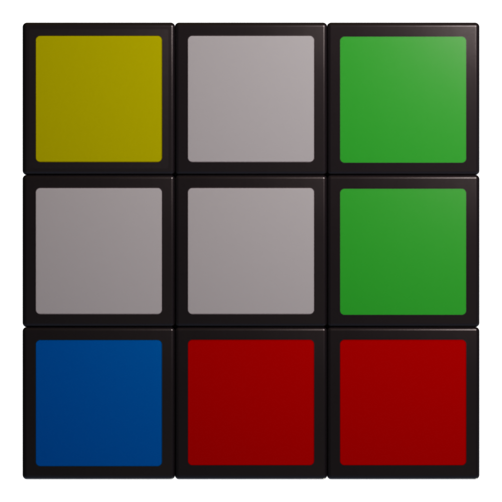 Bottom view of the Rubiks Cube 3D model