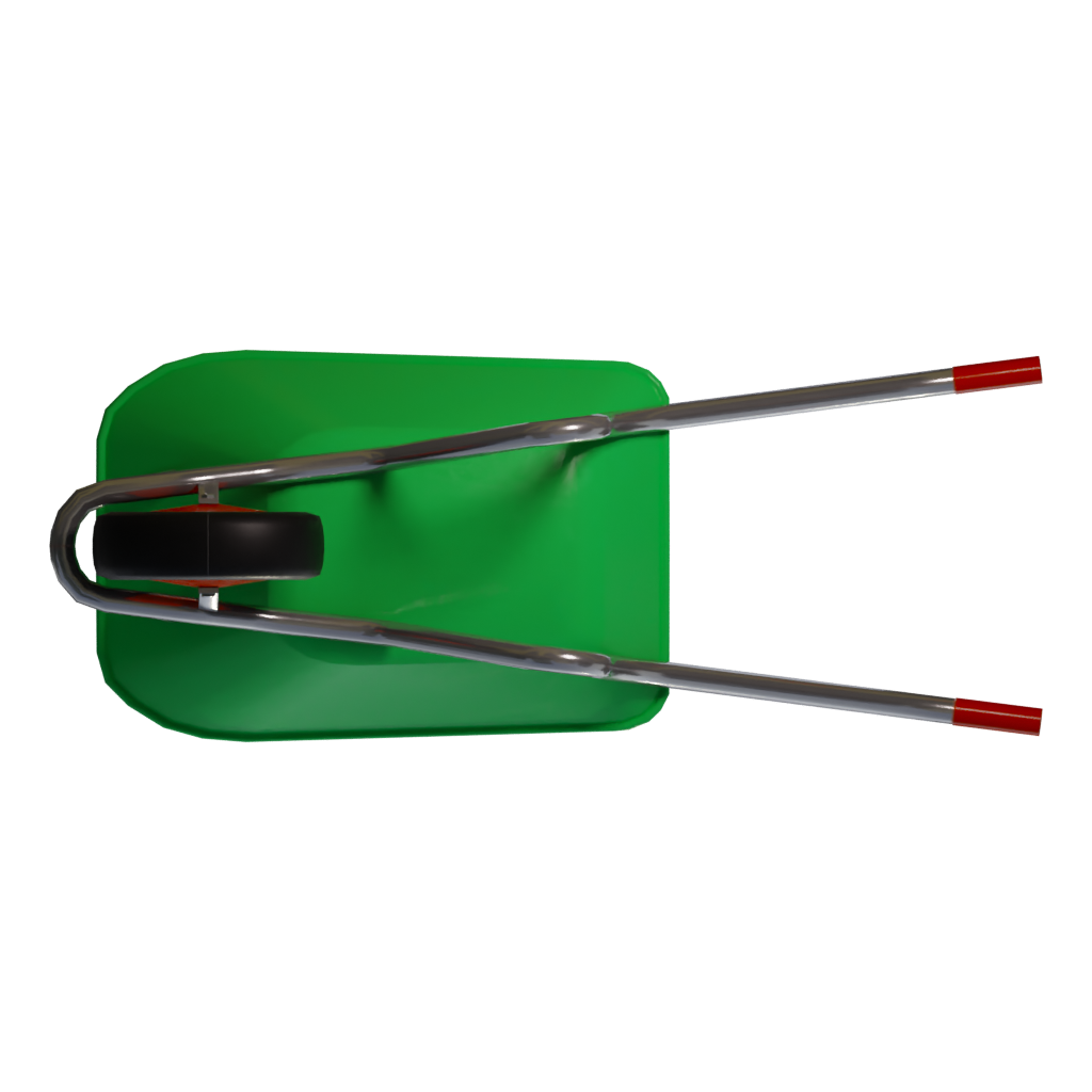 Bottom view of the Wheelbarrow 3D model