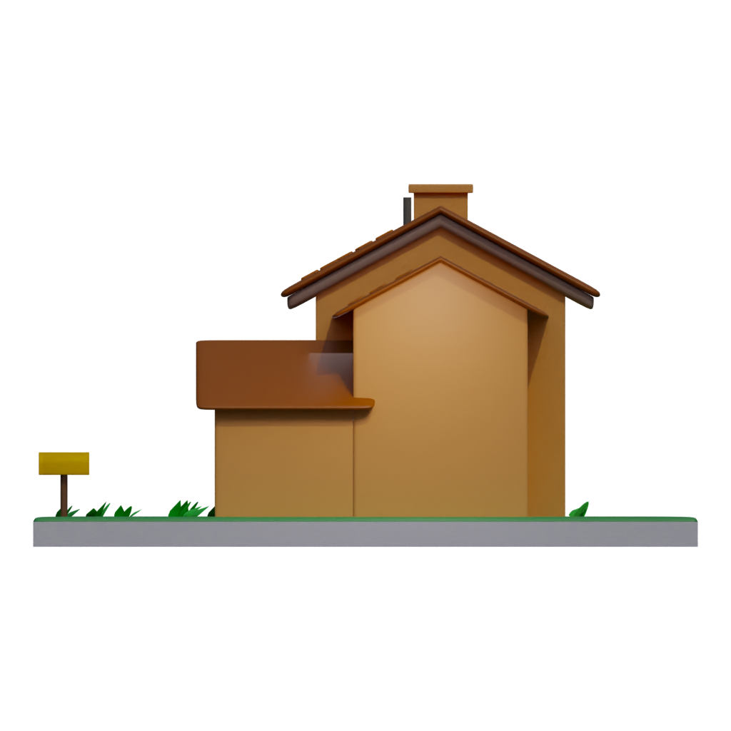 Back view of the Simpons House 3D model