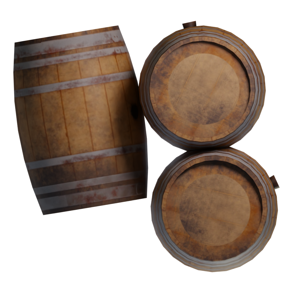 Top view of the Wood Barrel 3D model