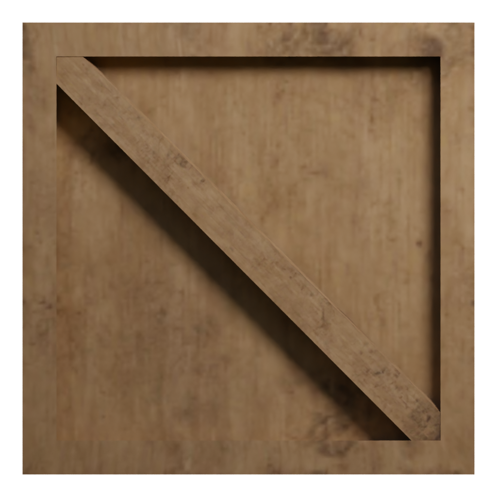 Right view of the Low Poly Wooden Crate 3D model