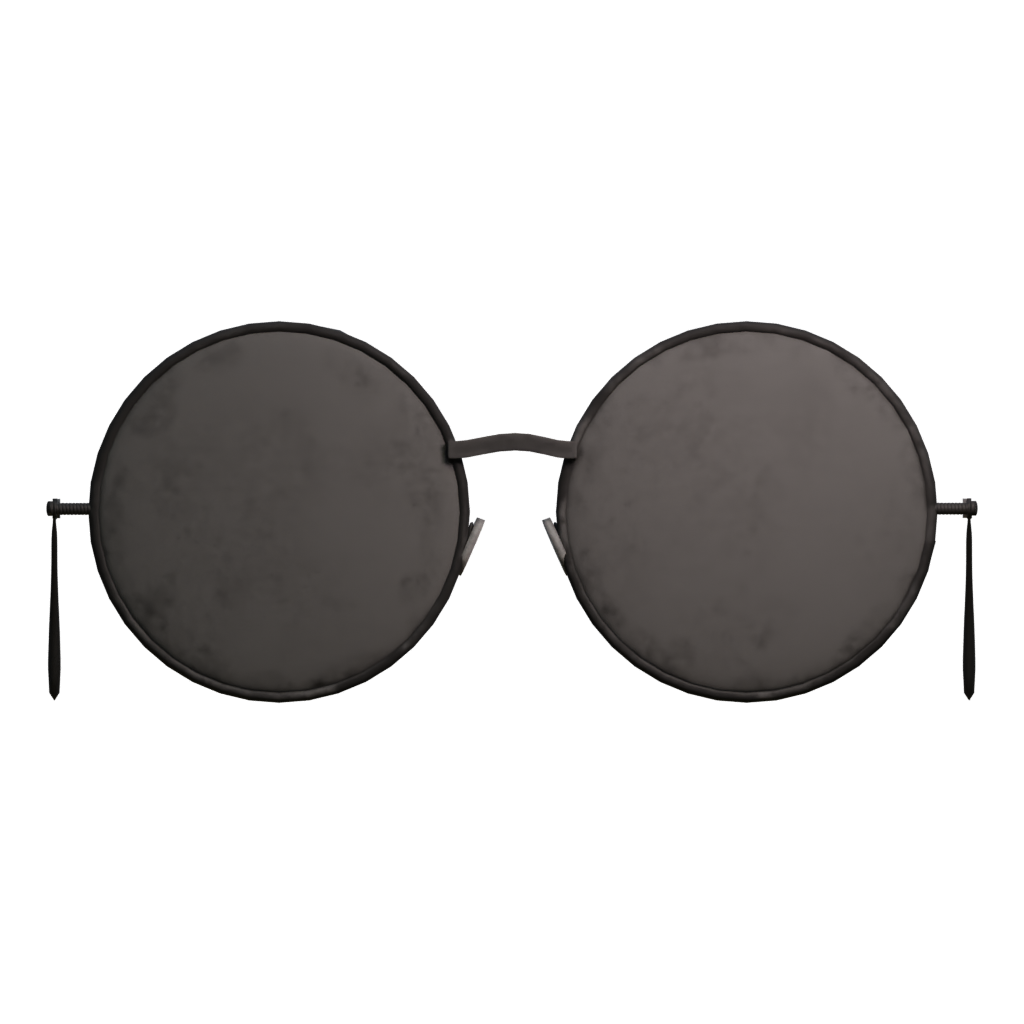 Front view of the Round Spectacles 3D model