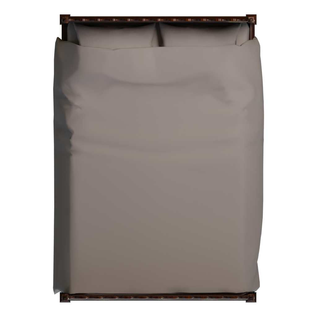 Top view of the Gothic Bed 3D model