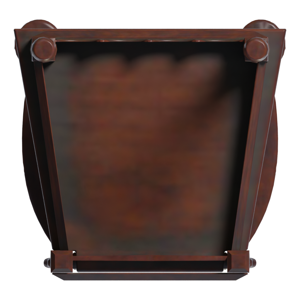 Bottom view of the Wooden Chair 3D model