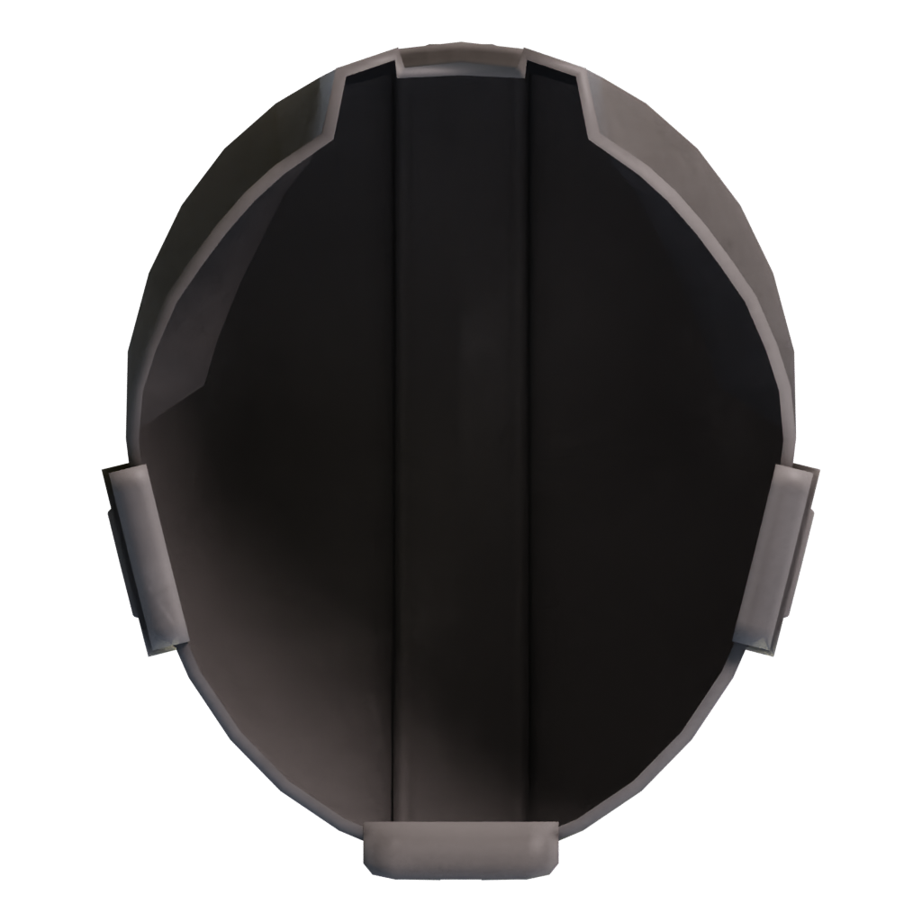 Bottom view of the Mandalorian Helmet 3D model