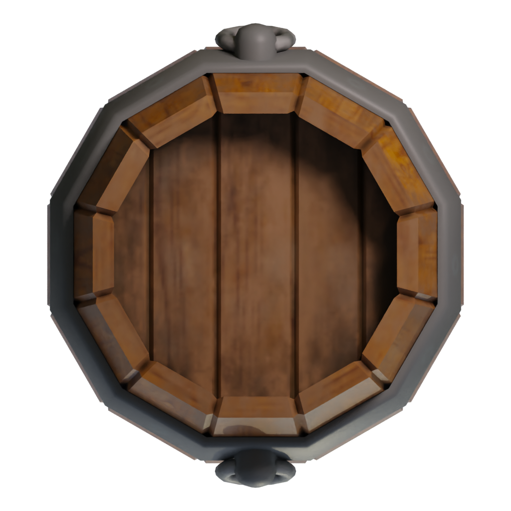 Top view of the Barrel 3D model
