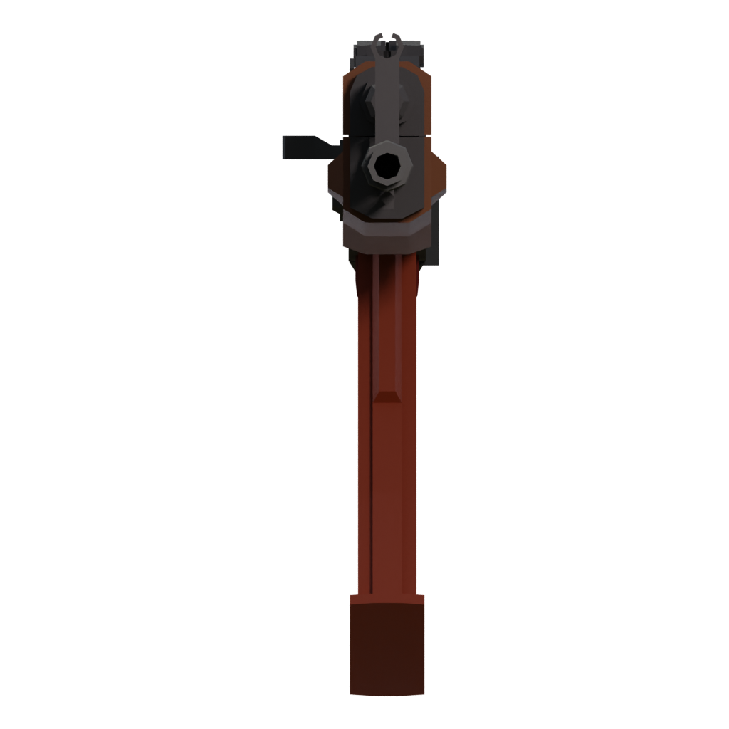 Left view of the AK 47 3D model