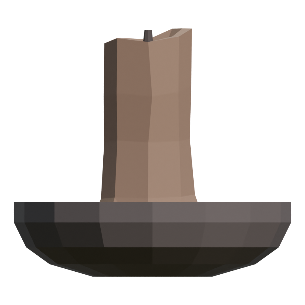 Left view of the Candle In A Saucer 3D model