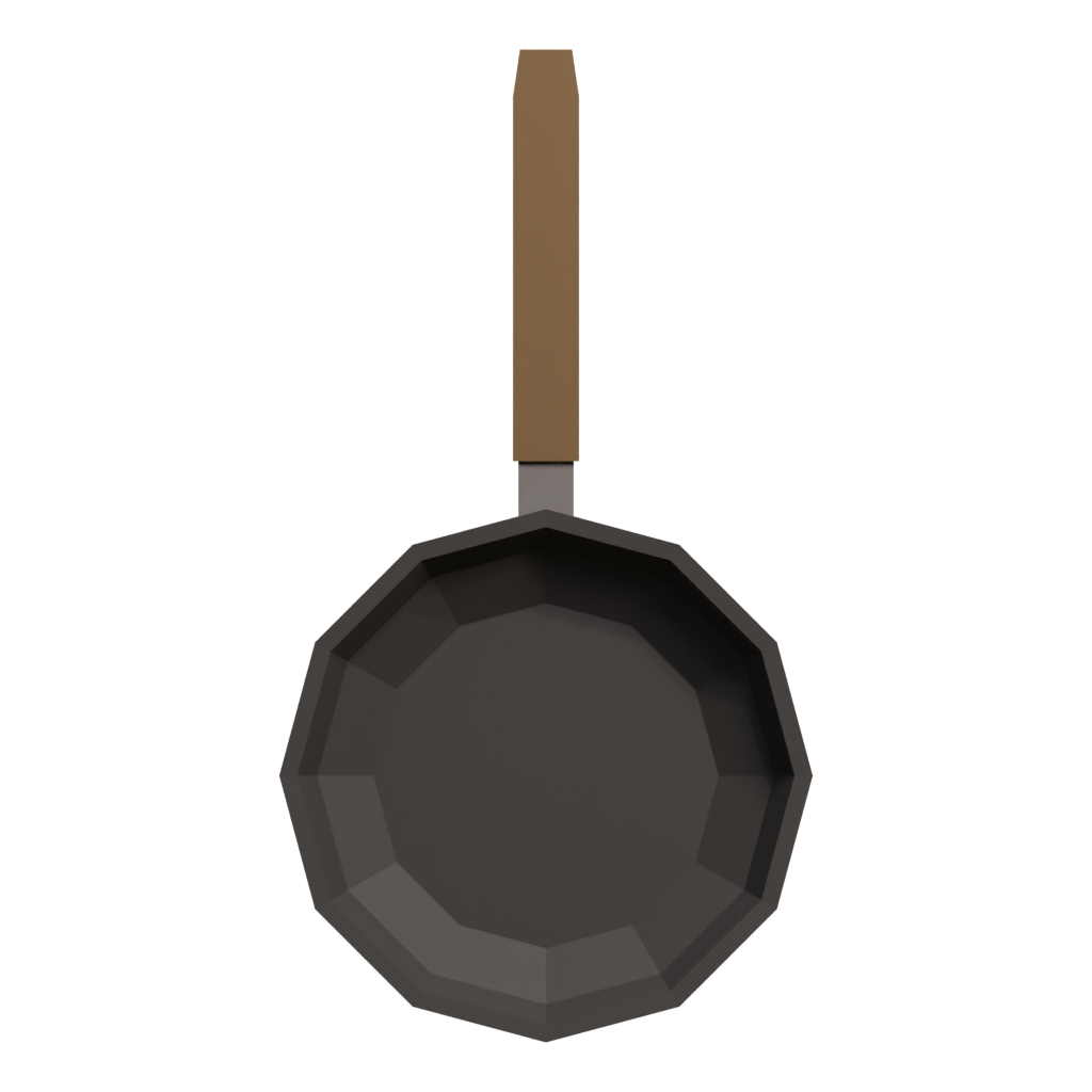 Front view of the Small Frying Pan 3D model